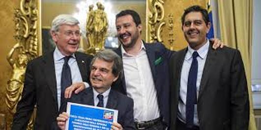 Lega Nord di Salvini come il PD: si pappa i soldi pubblici e si allea con un condannato anche in conflitto di interesse.