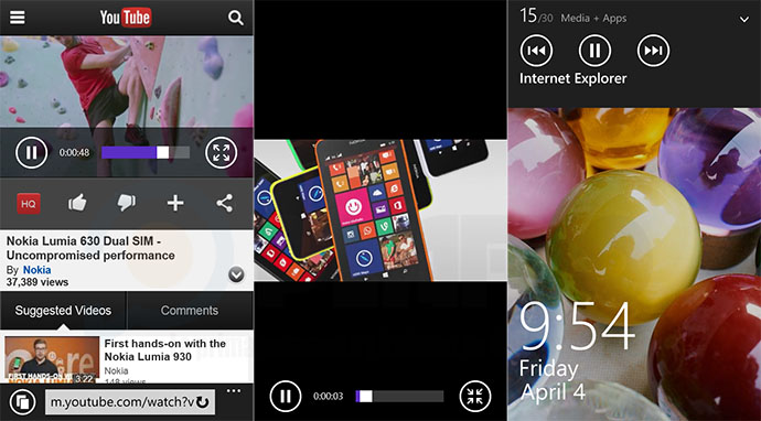 Windows Phone 8.1 supporto completo HTML5 gestione video e audio in IE
